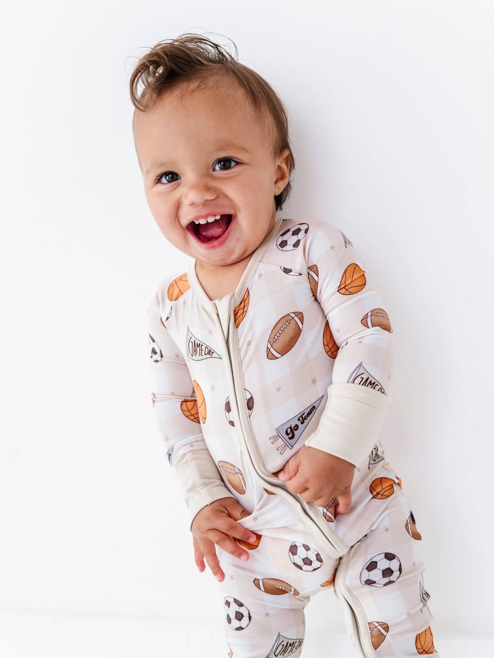 Kiki + Lulu Game Day Sports Zip Convertible Romper 0-3 3-6 12-18 18-24 months